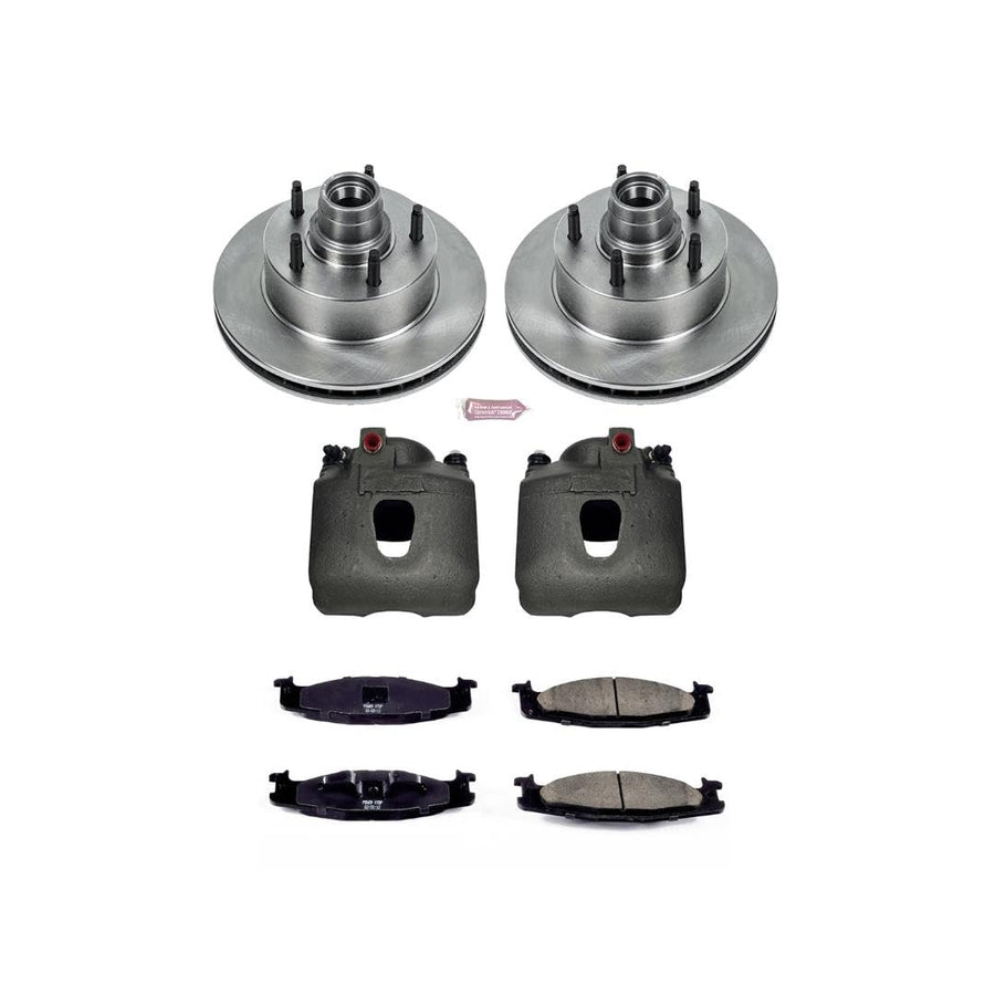 Power Stop KCOE1831 Replacement Autospeciality Front Caliper Kit- OE Rotors, Ceramic Brake Pads, Calipers For Ford E-150 Econoline 1994-2001, Ford F-150 1994-1996 [Model Specific]