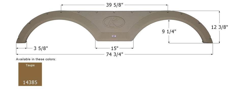 Fender Skirt ICON 14385, Tandem, Keystone, FS4385, Taupe