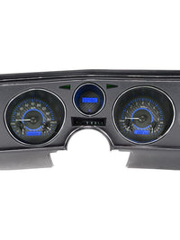 Dakota Digital VHX-69C-CVL-C-B Analog Dash Gauge System with Chevy 1969 Chevelle, Malibu and El Camino, Carbon Fiber Style, Blue Backlighting