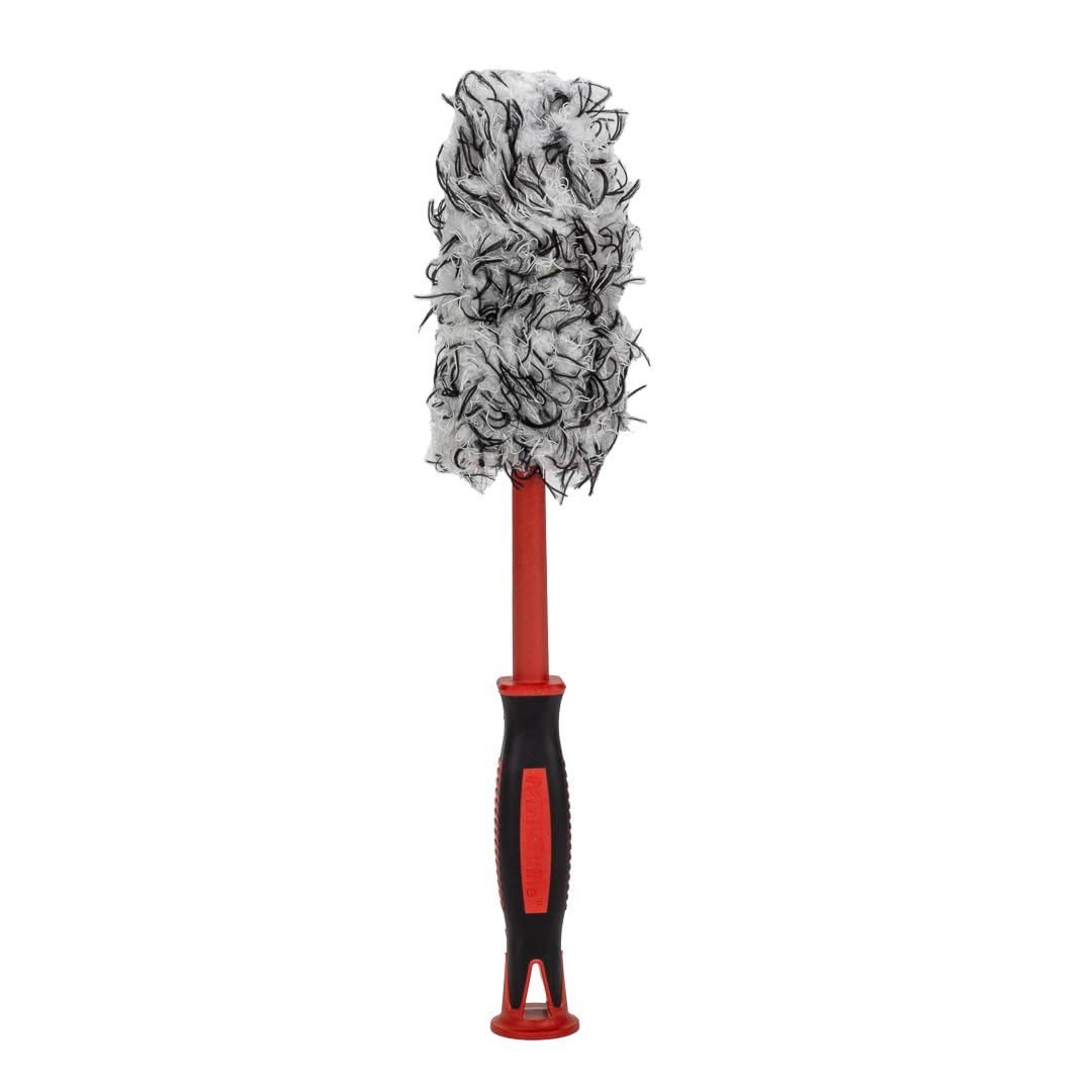 Maxshine Premium Purple & White Small Universal Microfiber Brush – Detailing Tool for Tight Spaces – Removable Head with Extra Covers – Interior Cleaning Accessory