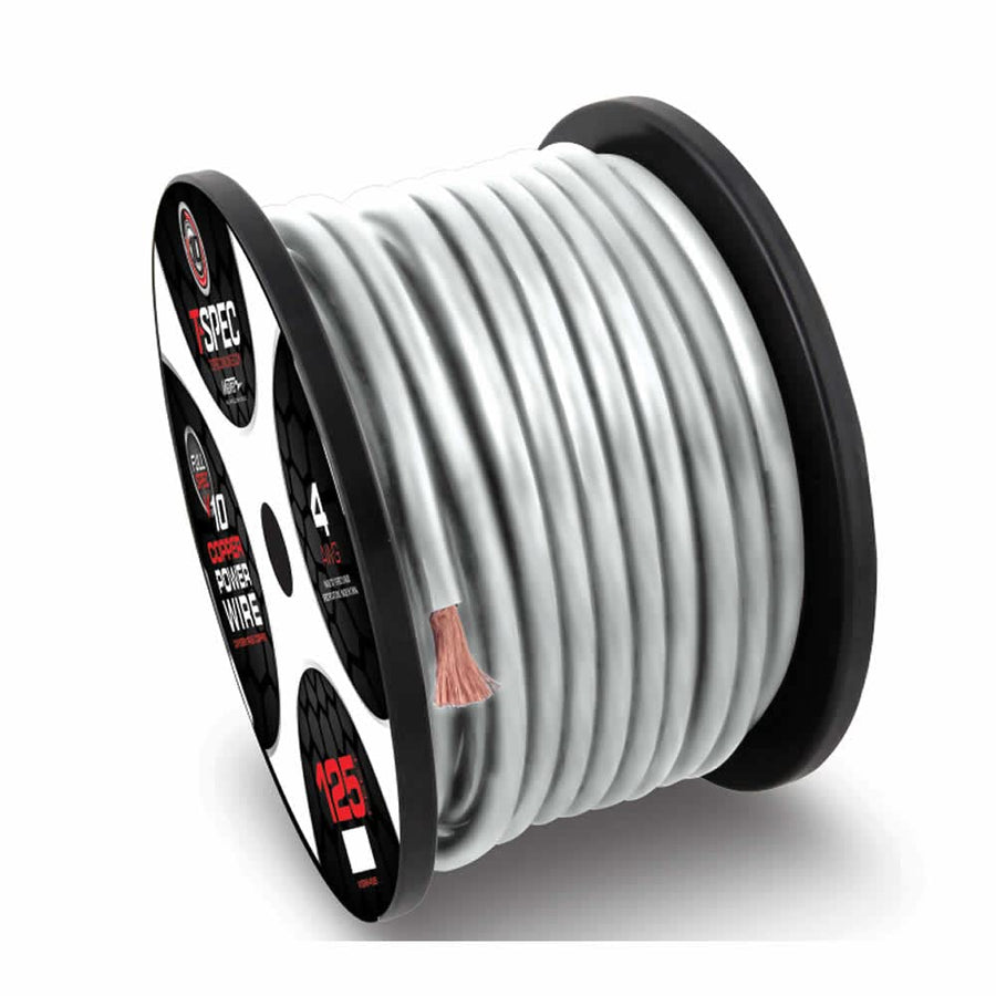 4 Awg T-SPEC 100Ft Matte Pearl Ofc Power Wire - V10 Series,Power Wire V10 Series (V10PW-4100)
