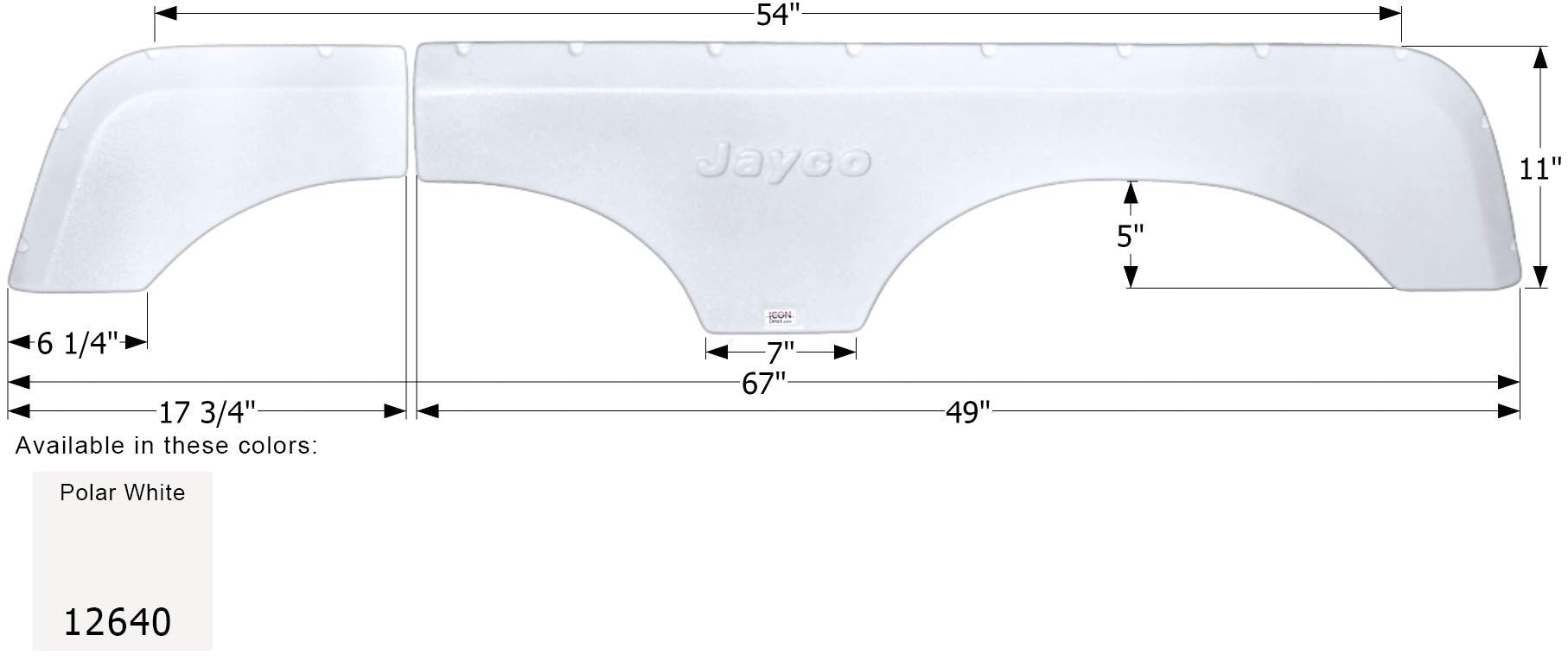 Fender Skirt ICON, Tandem, Jayco, FS2640, Polar White