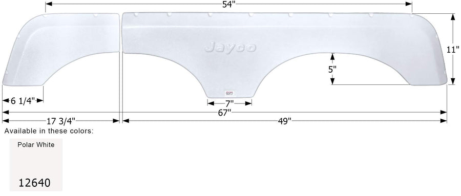 Fender Skirt ICON, Tandem, Jayco, FS2640, Polar White