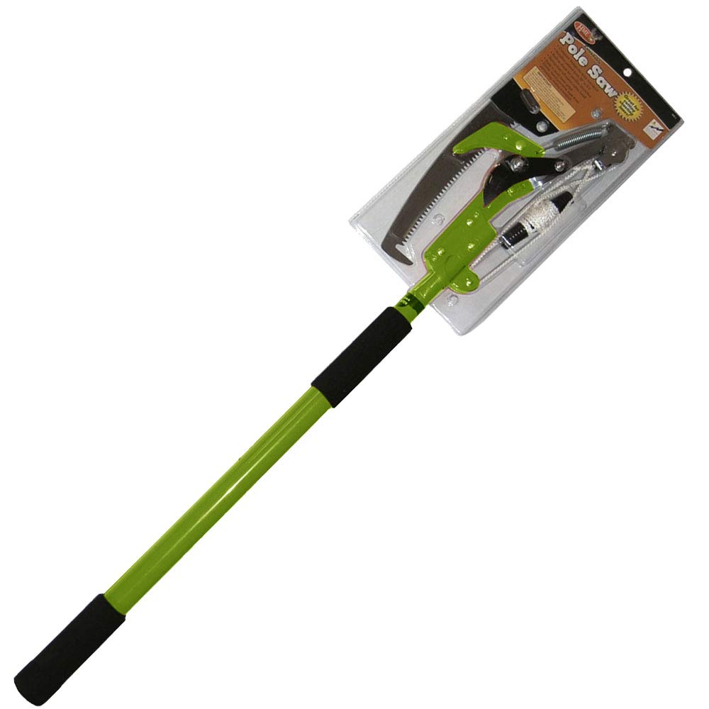 HME 12 Inch Compact Portable Carbon Steel Blade Extendable Pole Saw 2-12 Feet Handle