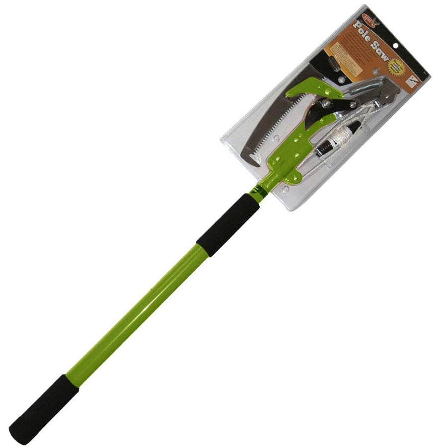 HME 12 Inch Compact Portable Carbon Steel Blade Extendable Pole Saw 2-12 Feet Handle