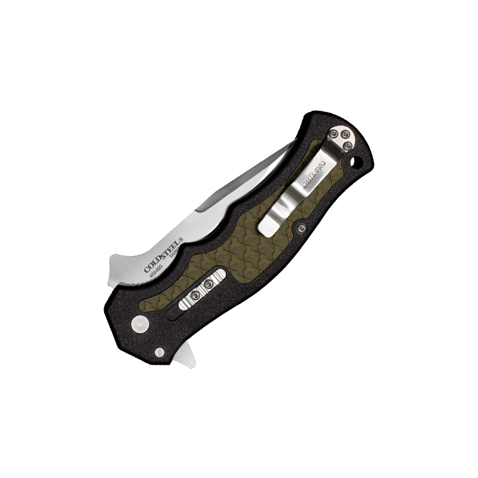 Cold Steel 3.5" Crawford Model 1 Clip Point Blade 4.875" OD Green Zy-Ex Handle Tactical Folding Knife, Boxed