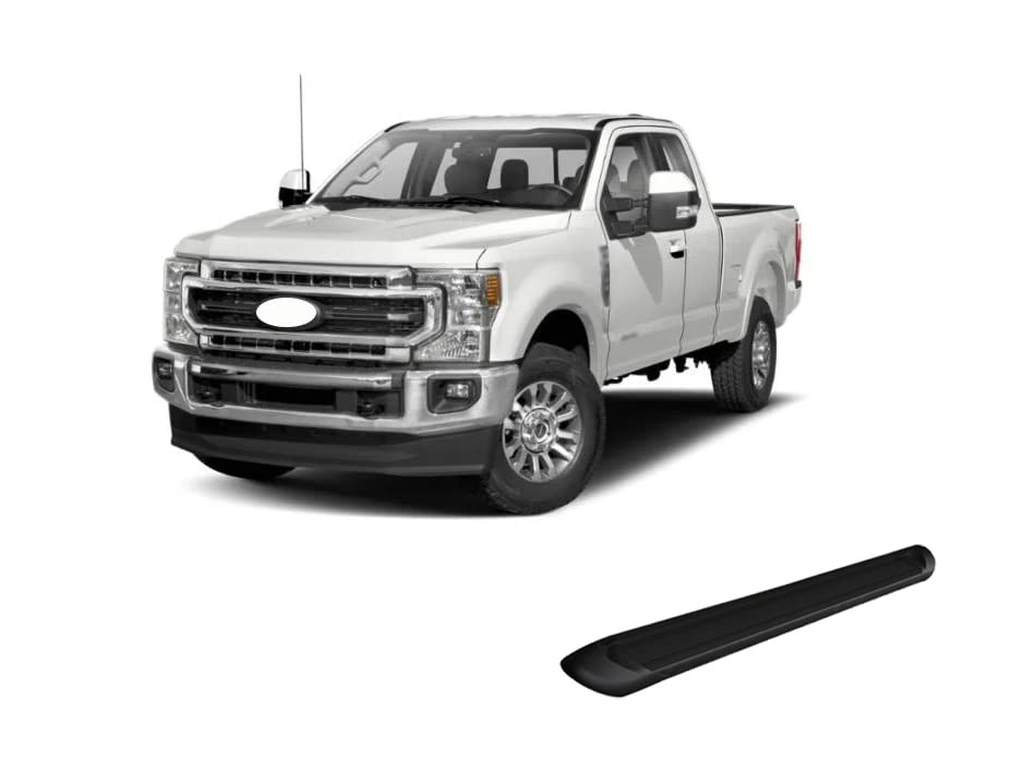 Black Aluminum Black Horse Transporter Running Boards Compatible with 2015-2024 Ford F-150 Super Cab / 2017-2024 F-250 350 450 550 Super Duty Super Cab