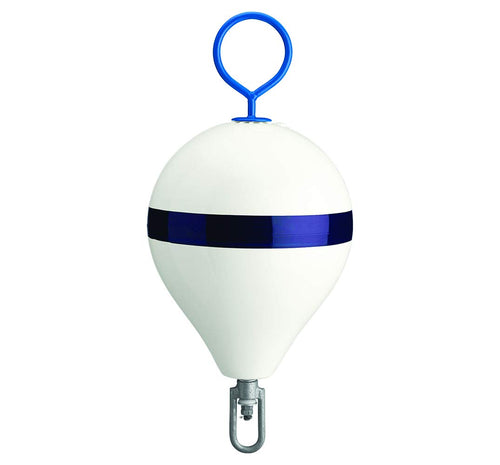 CM Series Mooring Buoy Polyform W/STR/SS - 13.5" x 18", White with Stainless Steel Eye