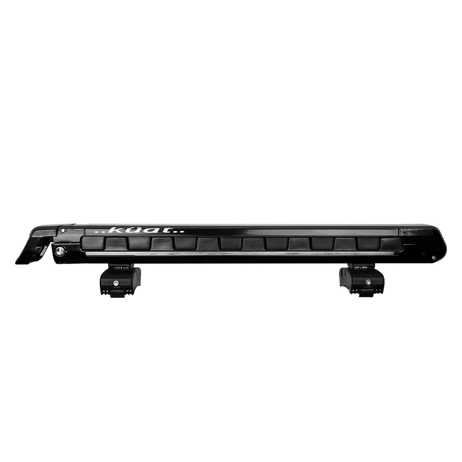 Grip 4 KUAT Durable Universal Car SUV Rooftop Crossbars Mounted Winter Sports Gear Hauling Transportation Slide-Out Locking Clamshell Rack, Fits 6 Skis/4 Snowboards - Black with Gray Anodize