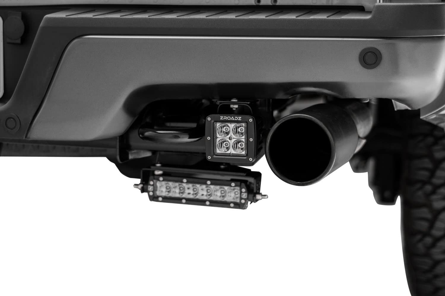 ZROADZ LED Mounting Bracket Under Rear Bumper - Compatible w/ 2018-2020 Ford F-150 - to Mount (2) 6 Inch Single Row Slim ZROADZ or similar style LED Lights (Not Included) - PN Z385662