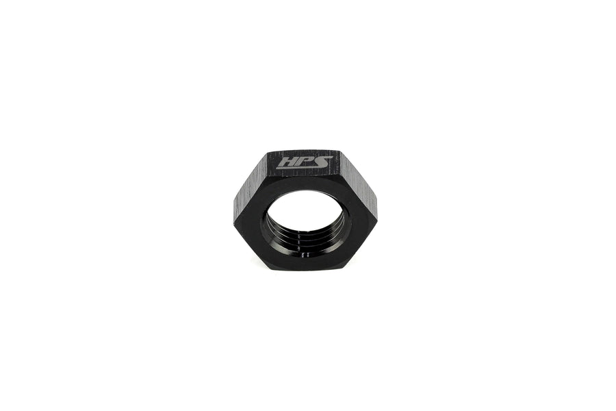 AN924-10 HPS AN Female Bulkhead Fitting Jam Nut, Aluminum, Size: AN-10, Black