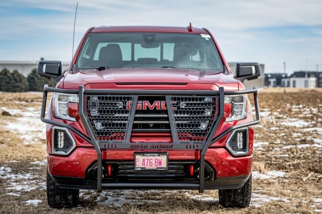 Vaquero Road Armor 2191-BRSH Front Grille Guard - Texture Black - Compatible with: 2019-2021 GMC Sierra 1500