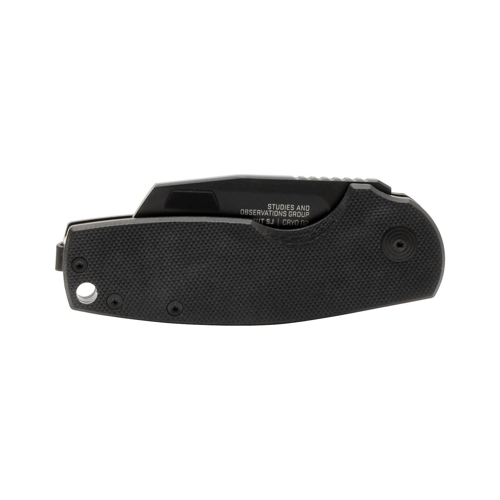 SOG Stout SJ Cleaver Pocket Daily Ambidextrous Folding Knife with Slip Joint Mechanism | G10 Handle | CRYO D2 Steel Blade, Blackout