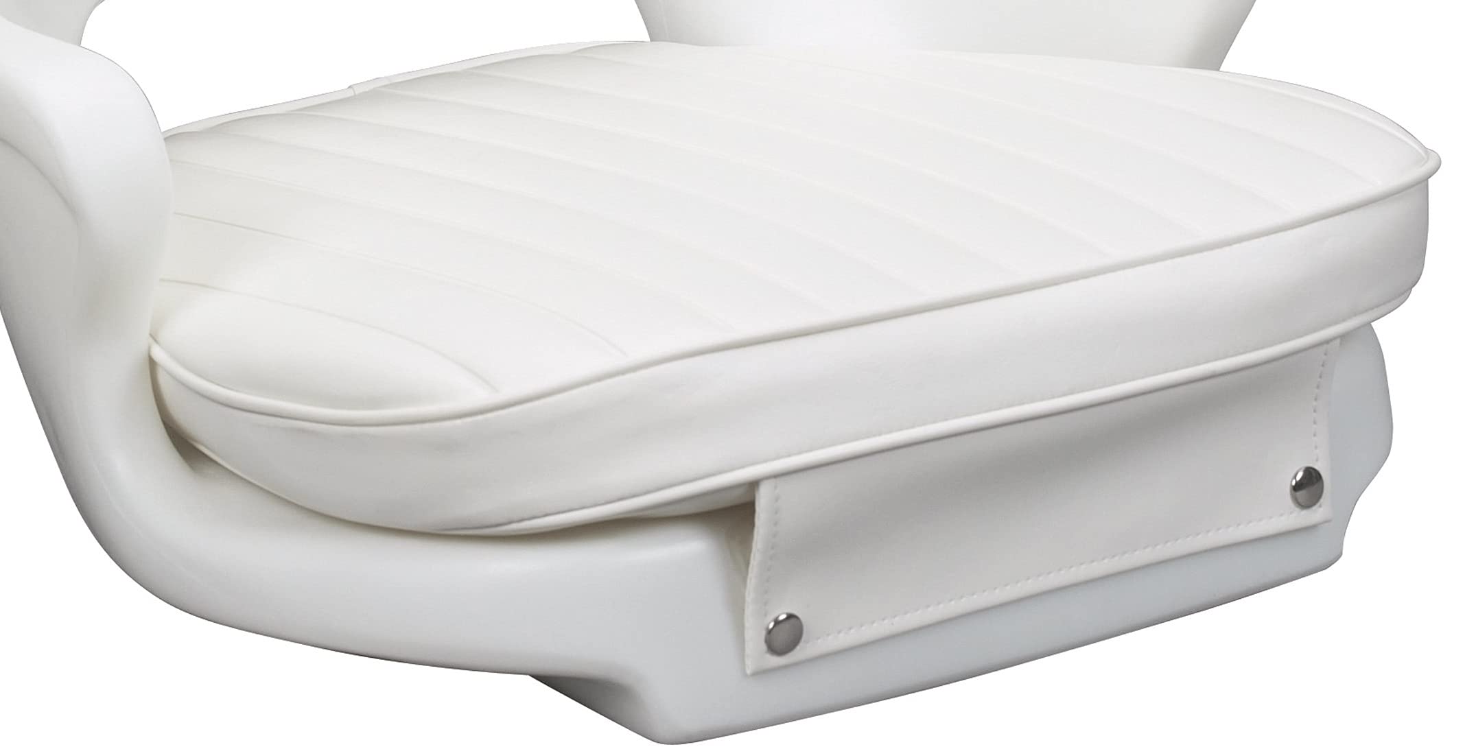 Moeller ST2000-HD Marine Moeller, Boat Helm Seat and Cushion, Includes Mounting Plate , White , 24.5" x 20" x 16"