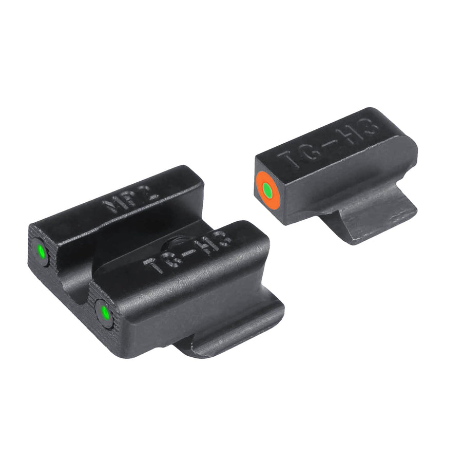 TRUGLO Tritium Pro Night Sights, Bodyguard 380 Compatible with Smith & Wesson | Glow-in-The-Dark Front & Rear Gun Sight Set with Orange Focus Lock Front Ring
