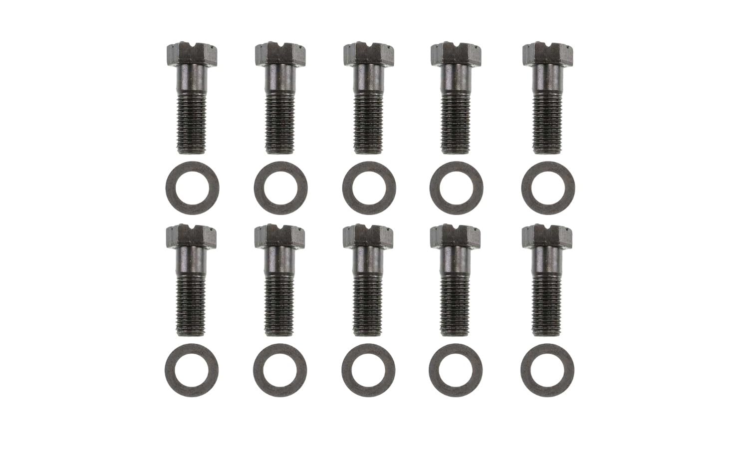 F9RBKP Motive Gear Ring Gear Bolt Kit, 7/16-20 in Thread, 1.25 in Long, Hex Head, DT911 Washers Included, Steel, Black Oxide, Ford 9 in, Set of 10