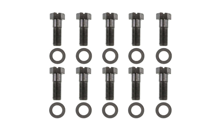 F9RBKP Motive Gear Ring Gear Bolt Kit, 7/16-20 in Thread, 1.25 in Long, Hex Head, DT911 Washers Included, Steel, Black Oxide, Ford 9 in, Set of 10