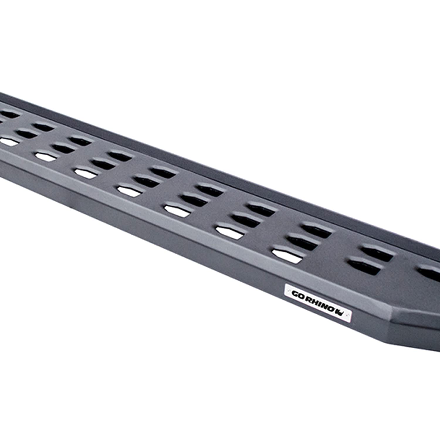 RB20 Running Boards & Brackets Go Rhino | Galvanized Steel, Textured Black | 69441687PC | Fits 2007-2021 Toyota Tundra Crew Max Pickup
