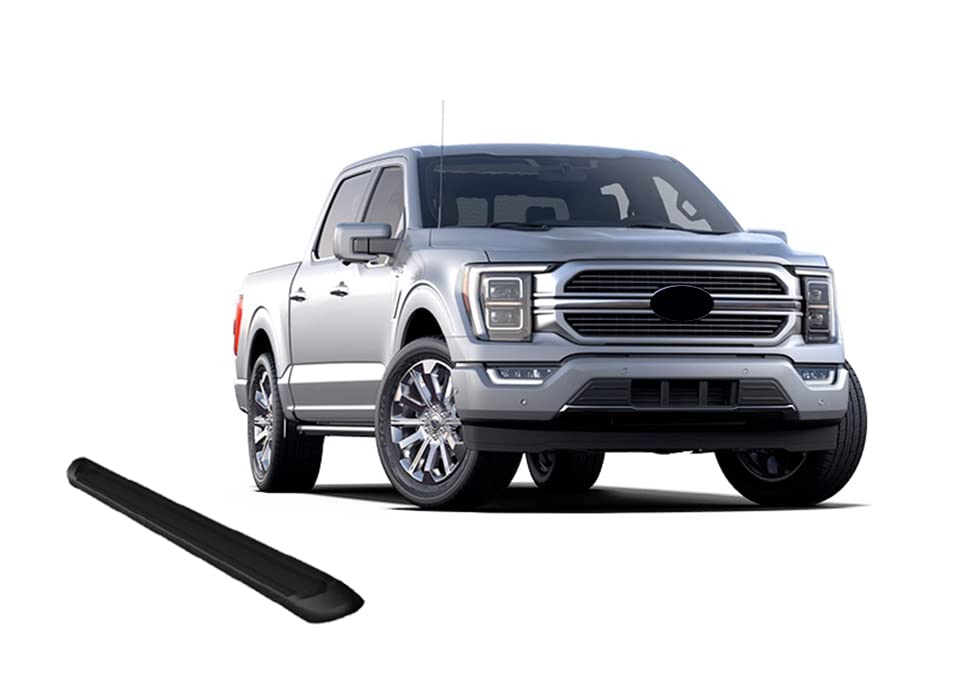 Transporter Running Boards Black Black Horse Compatible with 2015-2024 Ford F-150|2017-2024 Ford F-250 SD/F-350 SD/F-450 SD/F-550 SD Crew Cab-TR-F291
