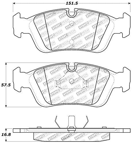 Sport Brake Pads StopTech 309.05580 with Shims and Hardware