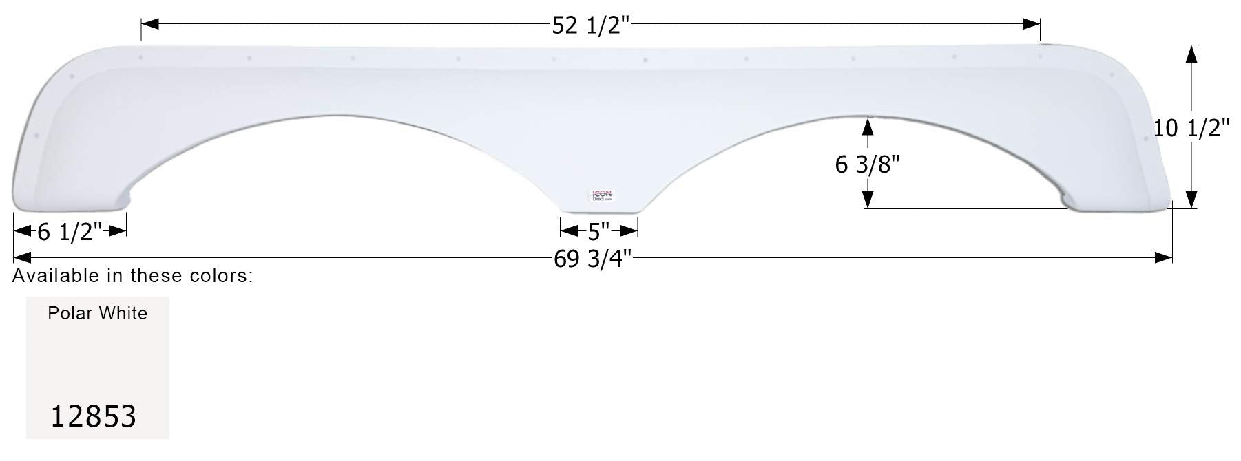 Fender Skirt ICON, Tandem, Skyline, FS2853, Polar White