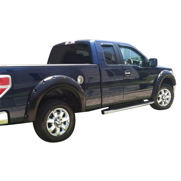 Fender Flares Black Horse Riveted Style Compatible with 2015-2017 Ford F-150-FF-FOF1-SM-PKT