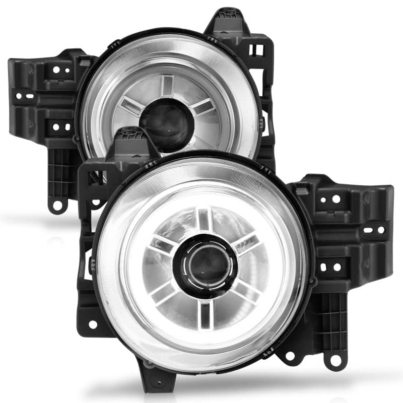 Projector Headlight Set ANZO USA w/CCFL Halo-Chrome 111115