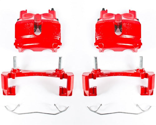 Power Stop S4810 Front Pair of High-Temp Red Powder Coated Calipers For Jeep Grand Cherokee 1999-2002 [Model Specific]