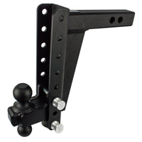 2.0" BulletProof Hitches Adjustable Heavy Duty Trailer Hitch (22,000 lb. Rating) - 10" Drop/Rise Trailer Hitch with 2" & 2-5/16" Dual Ball - Powder Coat, Solid Steel, Corrosion-Resistant