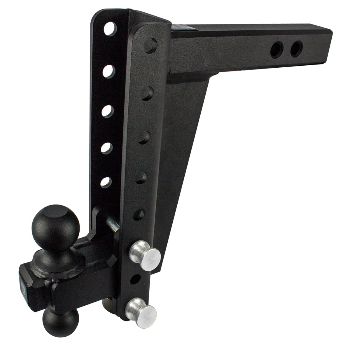 2.0" BulletProof Hitches Adjustable Heavy Duty Trailer Hitch (22,000 lb. Rating) - 10" Drop/Rise Trailer Hitch with 2" & 2-5/16" Dual Ball - Powder Coat, Solid Steel, Corrosion-Resistant