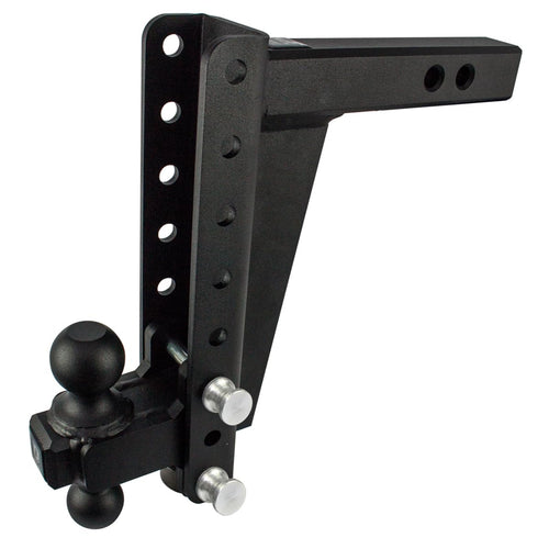 2.0" BulletProof Hitches Adjustable Heavy Duty Trailer Hitch (22,000 lb. Rating) - 10" Drop/Rise Trailer Hitch with 2" & 2-5/16" Dual Ball - Powder Coat, Solid Steel, Corrosion-Resistant