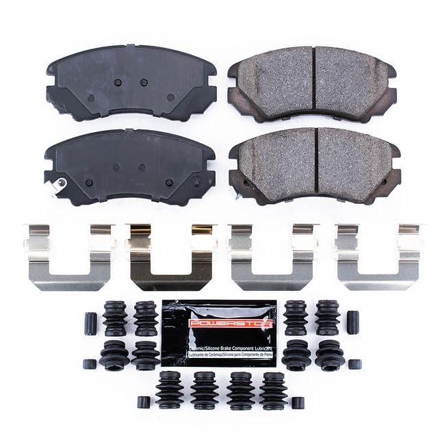 Power Stop Z23-924 Z23 Sport Carbon Fiber Infused Ceramic Brake Pads with Hardware For Elantra, Sonata, Tiburon, Tucson, Magentis, Optima, Soul, Sportage [Model Specific]