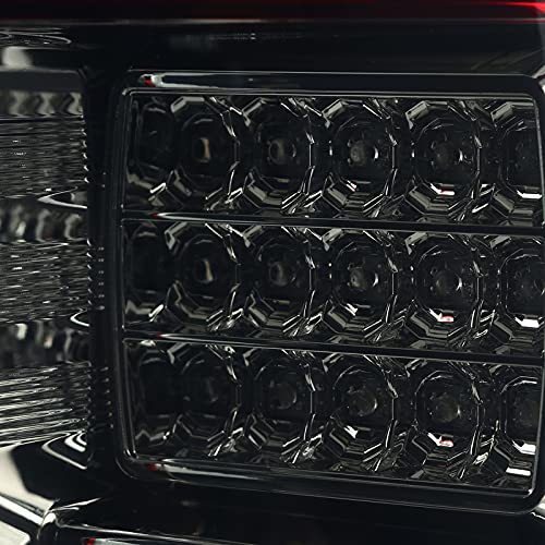 Red Smoke Tail Lights w/LED Light Bar SPEC-D TUNING Compatible with 2018-2020 Ford F-150, Left + Right Pair Assembly