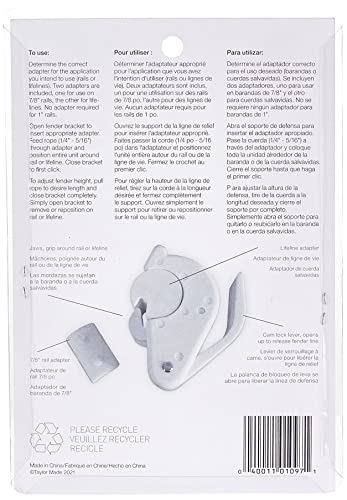 Lifeline / Rail Fender Bracket for 7/8"-1" Railings or 1/4" Max lifelines (Pair)