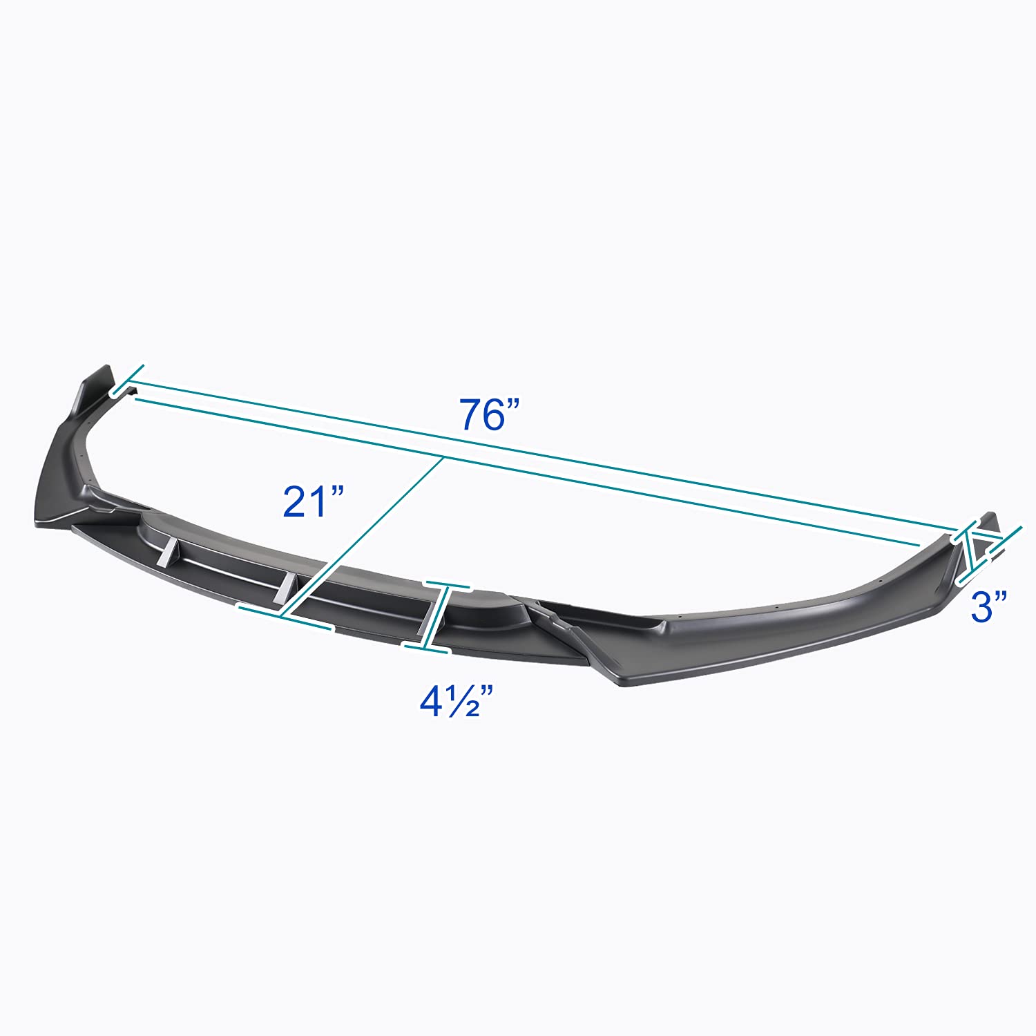 Matte Black Spec-D Tuning Front Bumper Lip Compatible with 2019-2021 Honda Civic 4DR