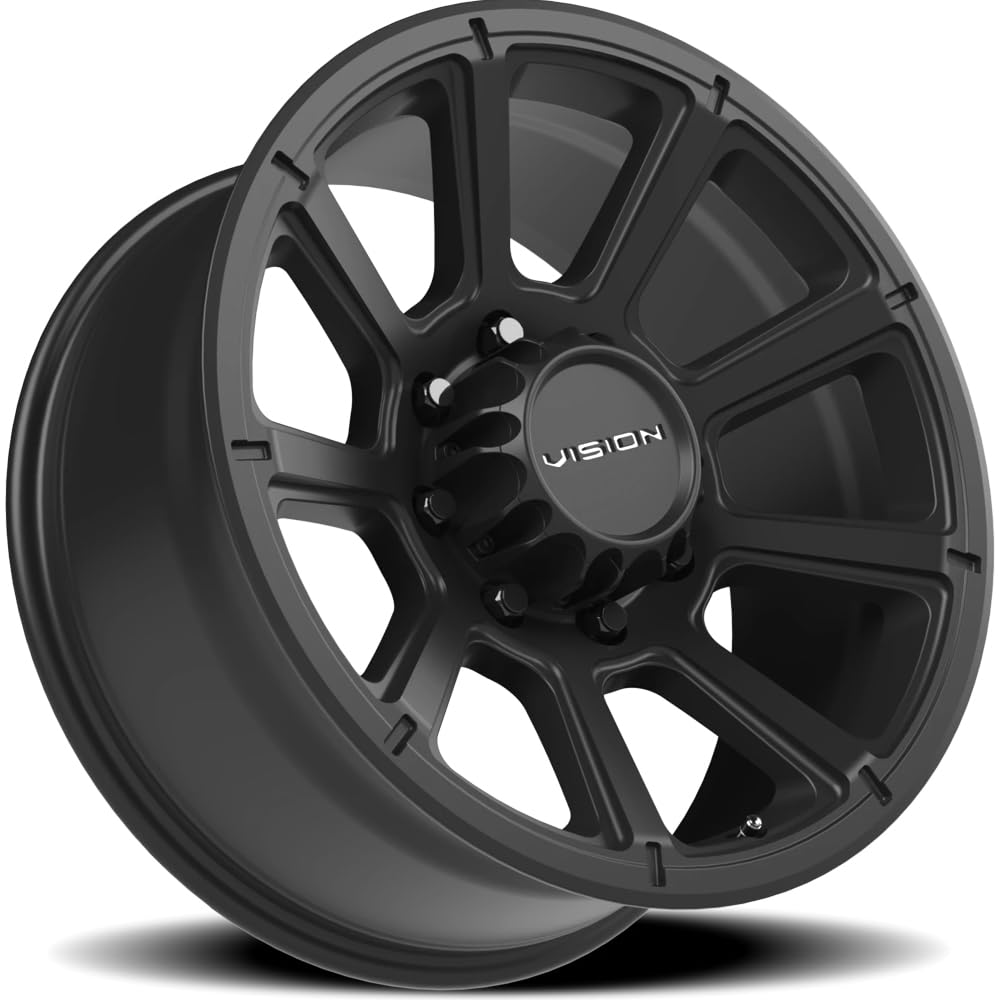 17" Inch VISION 8x165.1 Wheel Rim 353 Turbine 17X8.5 +18 Black