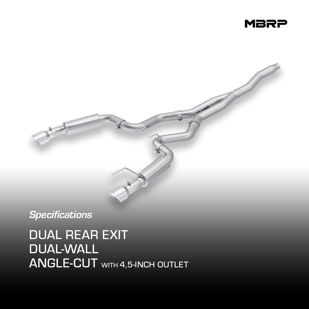 3" MBRP Cat Back, Dual Split Rear, Race Version Exhaust System with 4.5" Tips (T409)