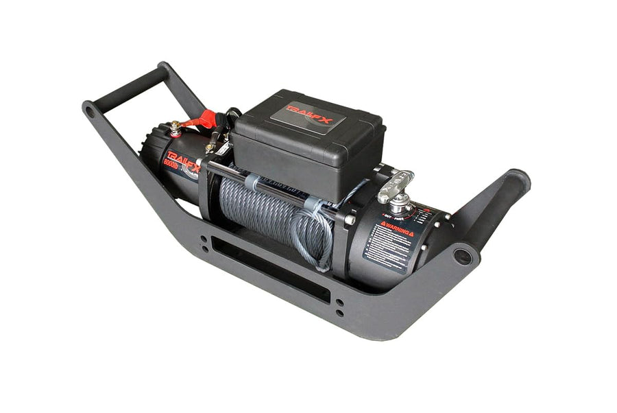 TrailFX 2 Inch Receiver Hitch Winch Mount Fits Winches Up to 12,000 lbs Textured Black Powder Coat Includes Hitch Pin and Clip Heavy-Duty Steel TrailFX WA018 Mount