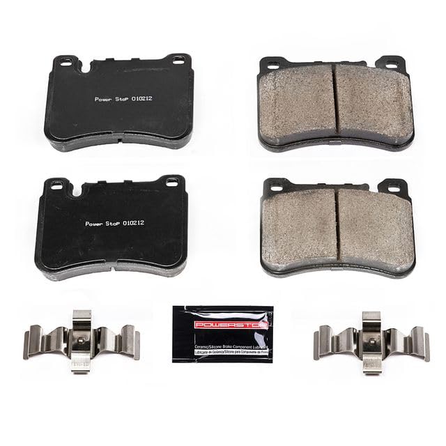 Power Stop Z23-1121 Z23 Sport Carbon Fiber Infused Ceramic Brake Pads with Hardware For C230, C, C320, C350, CLK350, SLK280, SLK300, SLK350 [Model Specific]