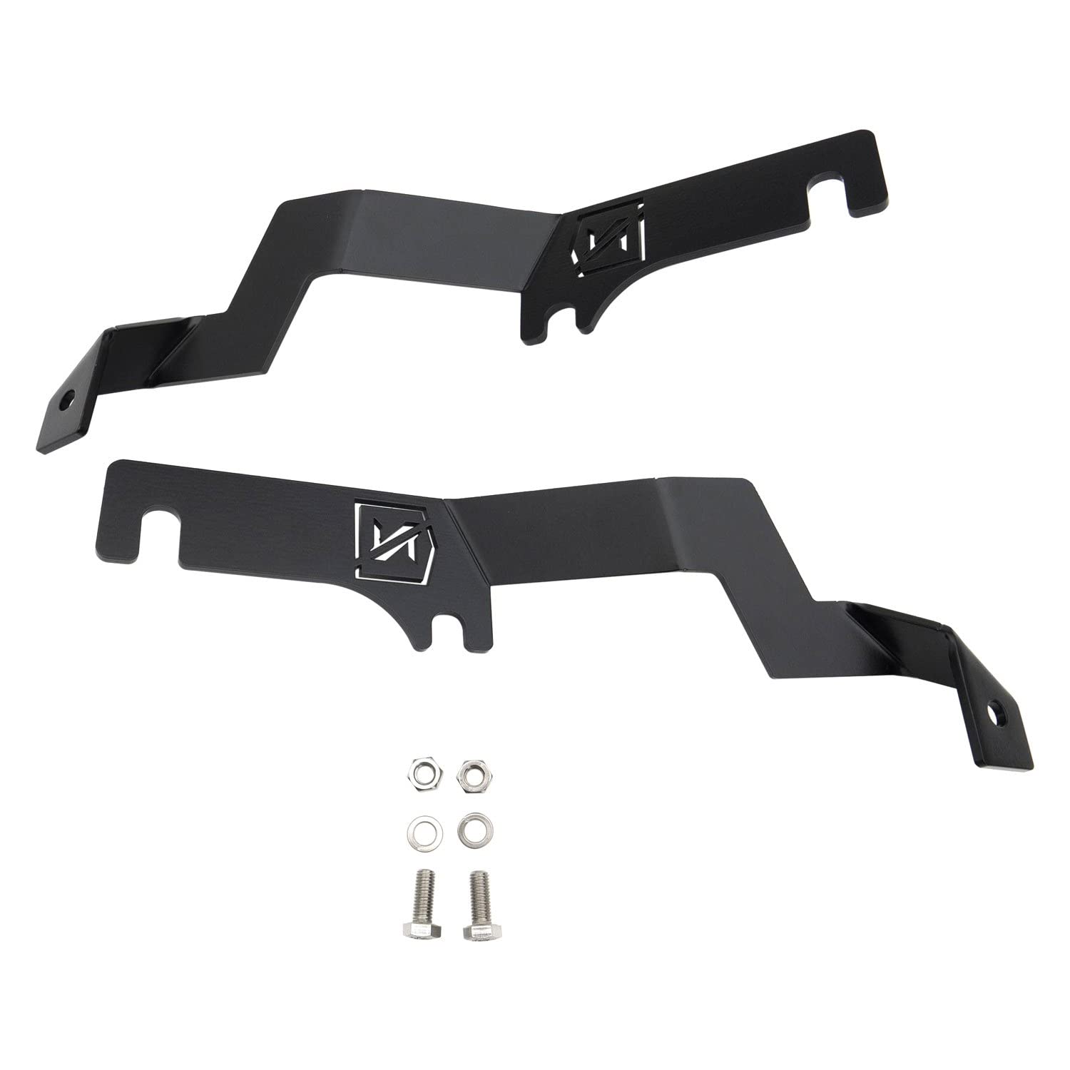 ZROADZ LED Kit Ditch Hood Hinge - Compatible w/ 2015-2017 Ford F150 - Incl. (2) 3 Inch Pod Lights - Mild Steel Gloss Black Finish - Bolt-On Easy Installation - PN #Z365731-KIT2