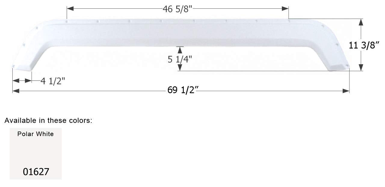 Polar White ICON (01627) 69.63" x 11.5" Fender Skirt