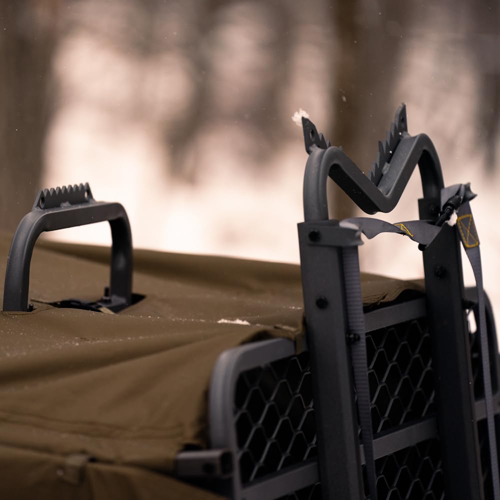 Lockdown™ Rivers Edge® 21’ 360° 1-Man Ladder Stand, Towering 21’ Height, 360-Degree Swivel TearTuff™ Mesh Seat, Adjustable Shooting Rail, Patent-Pending Ground-Level Ratcheting Technology™, LD204