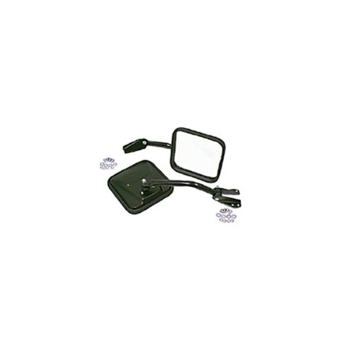 Door Mirror Kit, Convex Glass, Black | Rugged Ridge | 11001.03 | Fits 1955-1986 Jeep CJ