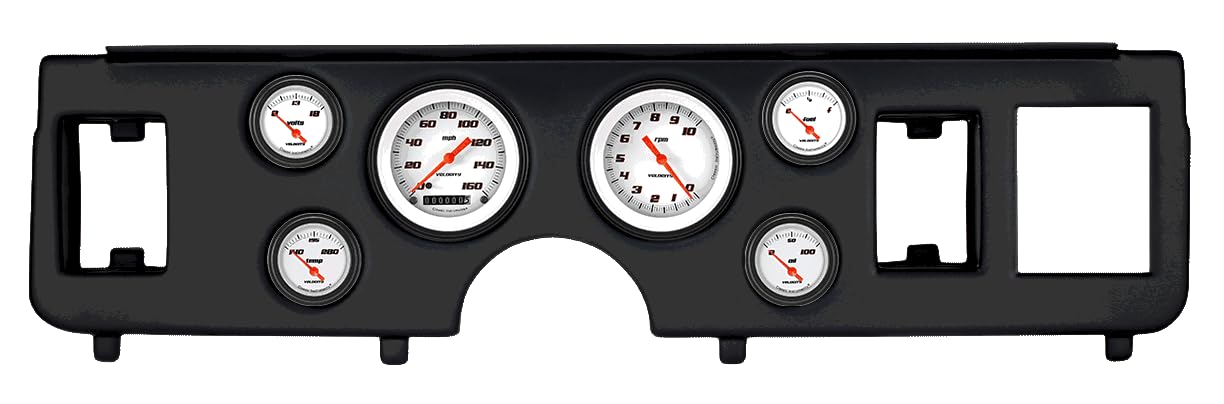 Velocity White Classic Instruments CDMU79VSW01BL Direct Fit 6 Gauge Set Compatible with 1979-1986 Mustang