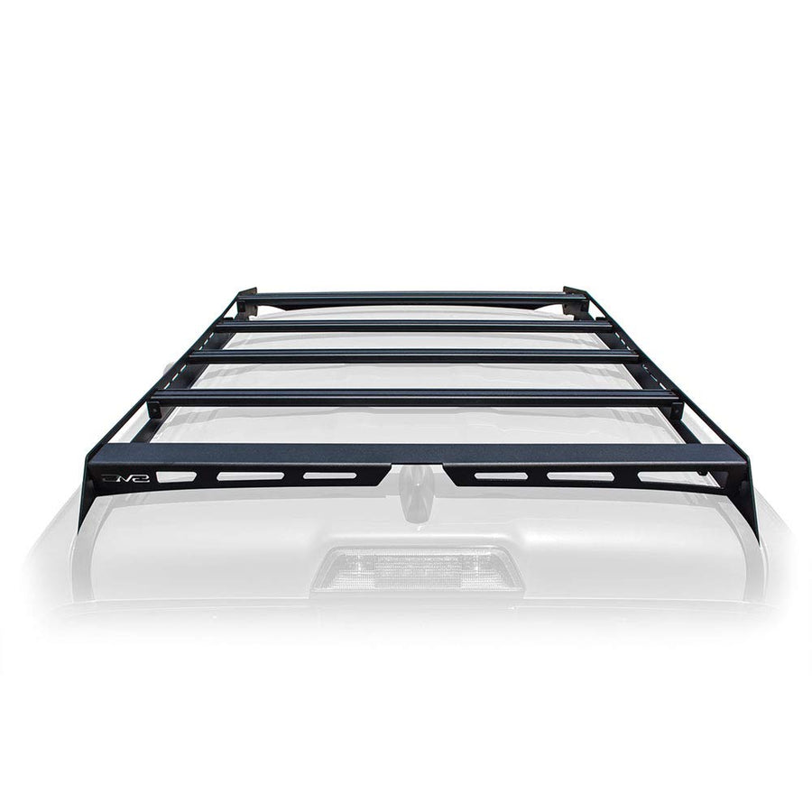 Slotted Aluminum Roof Rack | DV8 Offroad | Compatible with 2016+ Toyota Tacoma Double Cab | Optional Light Mounts | Black Finish