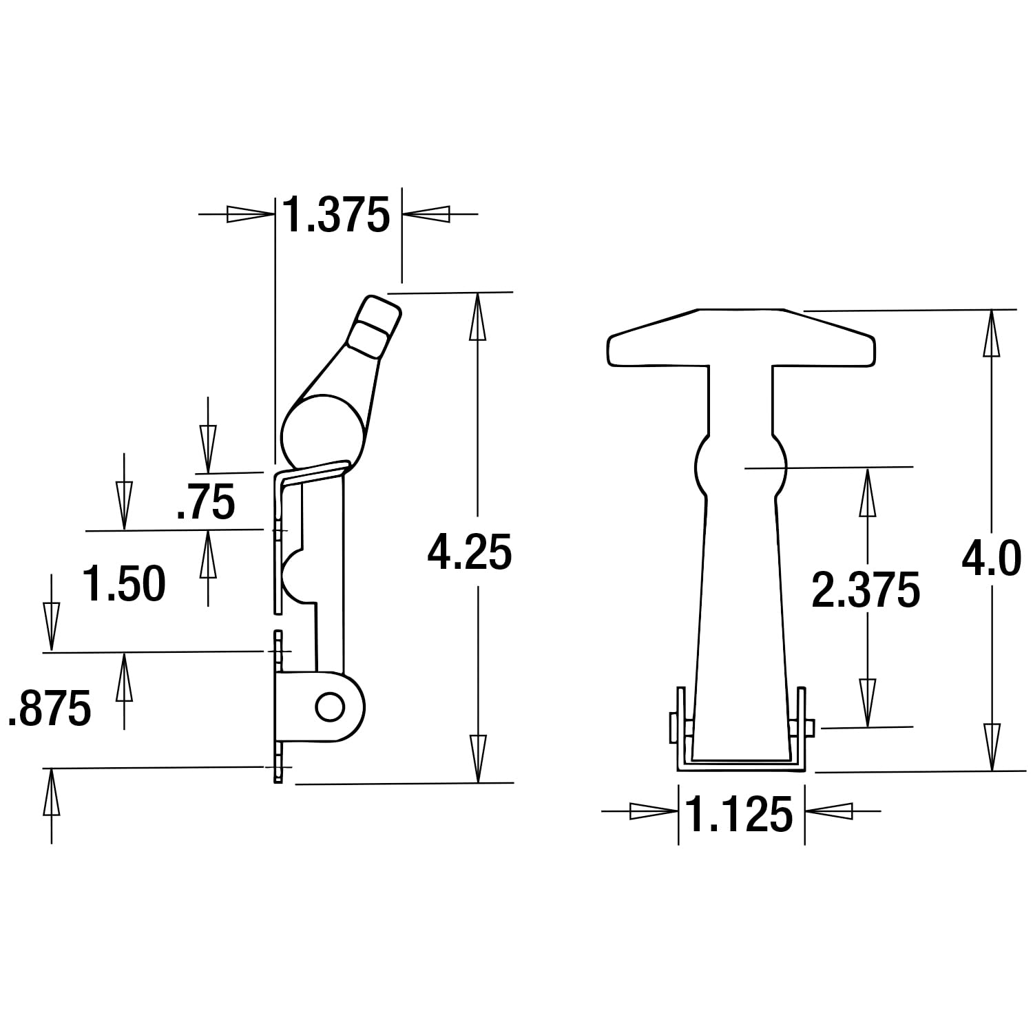 Black Buyers Products WJ195 Truck and Trailer Rubber Hood Latch