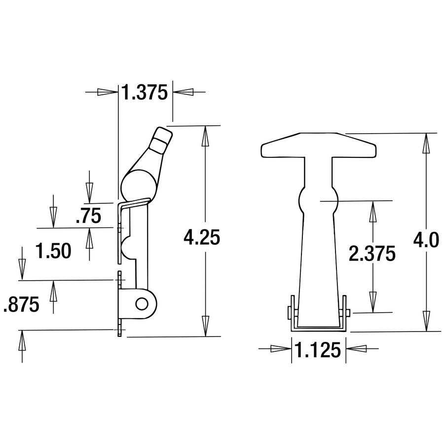 Black Buyers Products WJ195 Truck and Trailer Rubber Hood Latch