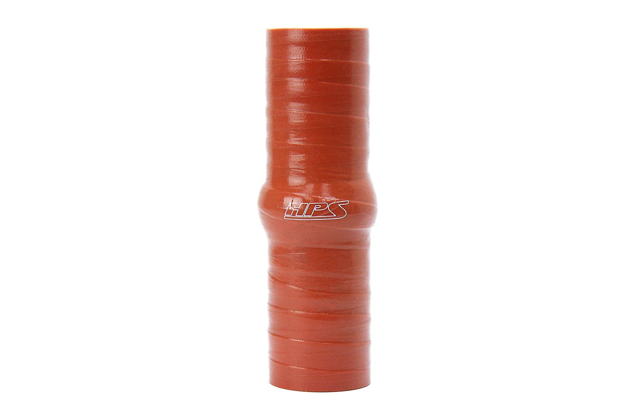4" Length HPS 5/8" ID, Silicone Hump Coupler Hose, Ultra High Temp 4-Ply Aramid Reinforced, 100 Psi Max. Pressure, 500F Max. Temperature, SHC-062-L4-HOT, Orange