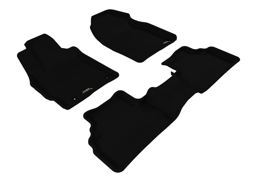 3D MAXpider Kagu Custom Fit Floor Mat (Black) Compatible with Mazda CX-7 2007-2012 - Full Set