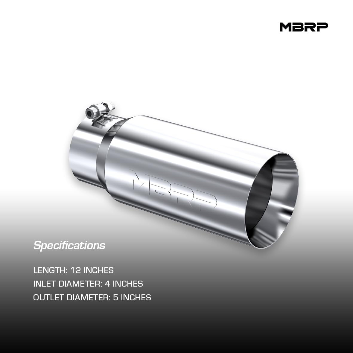 5" O.D. MBRP T5049 Dual Wall Straight Exhaust Tip (T304)